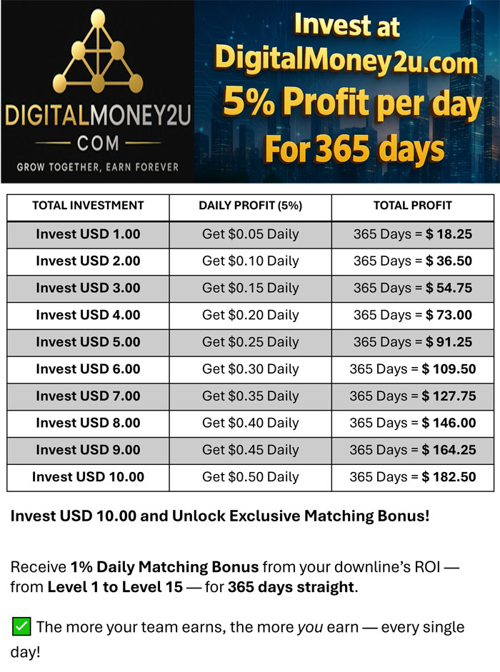 plan roi digitalmoney2u